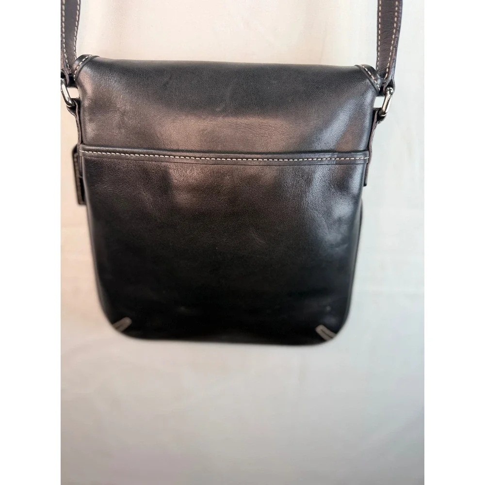 Coach‎ Black Leather Crossbody Messenger Bag F3D-9353 Glove Tanned Cowhide y2k